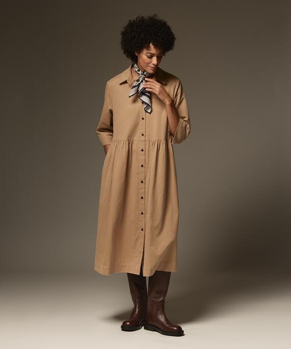Nynisla Shirt Dress, Travertine