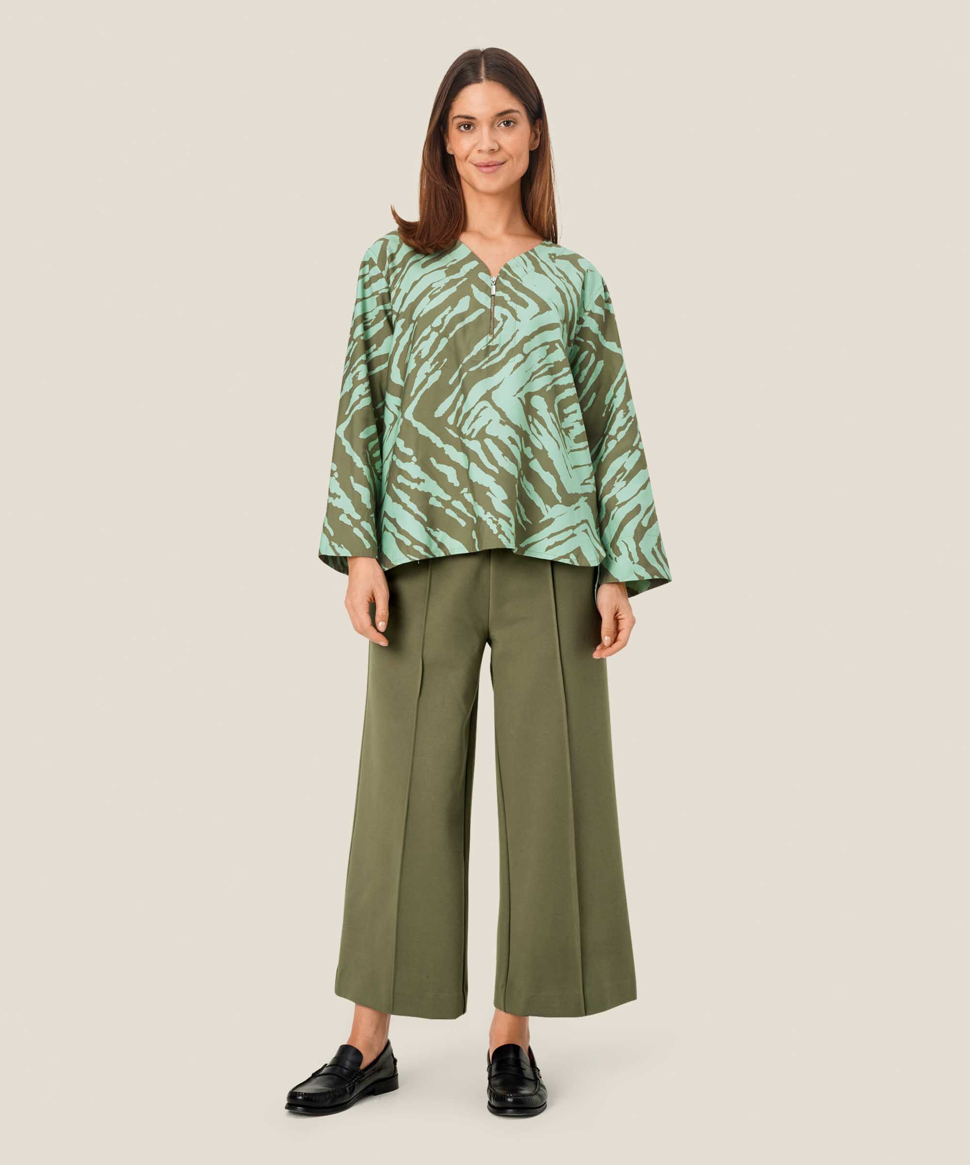 Piana JERSEY Trousers, D. Lichen Green
