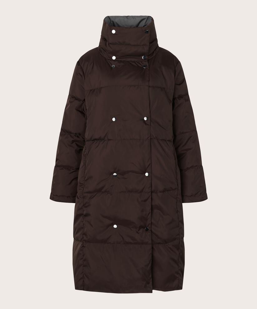 Tusna Down Coat, Volcan/Coffe
