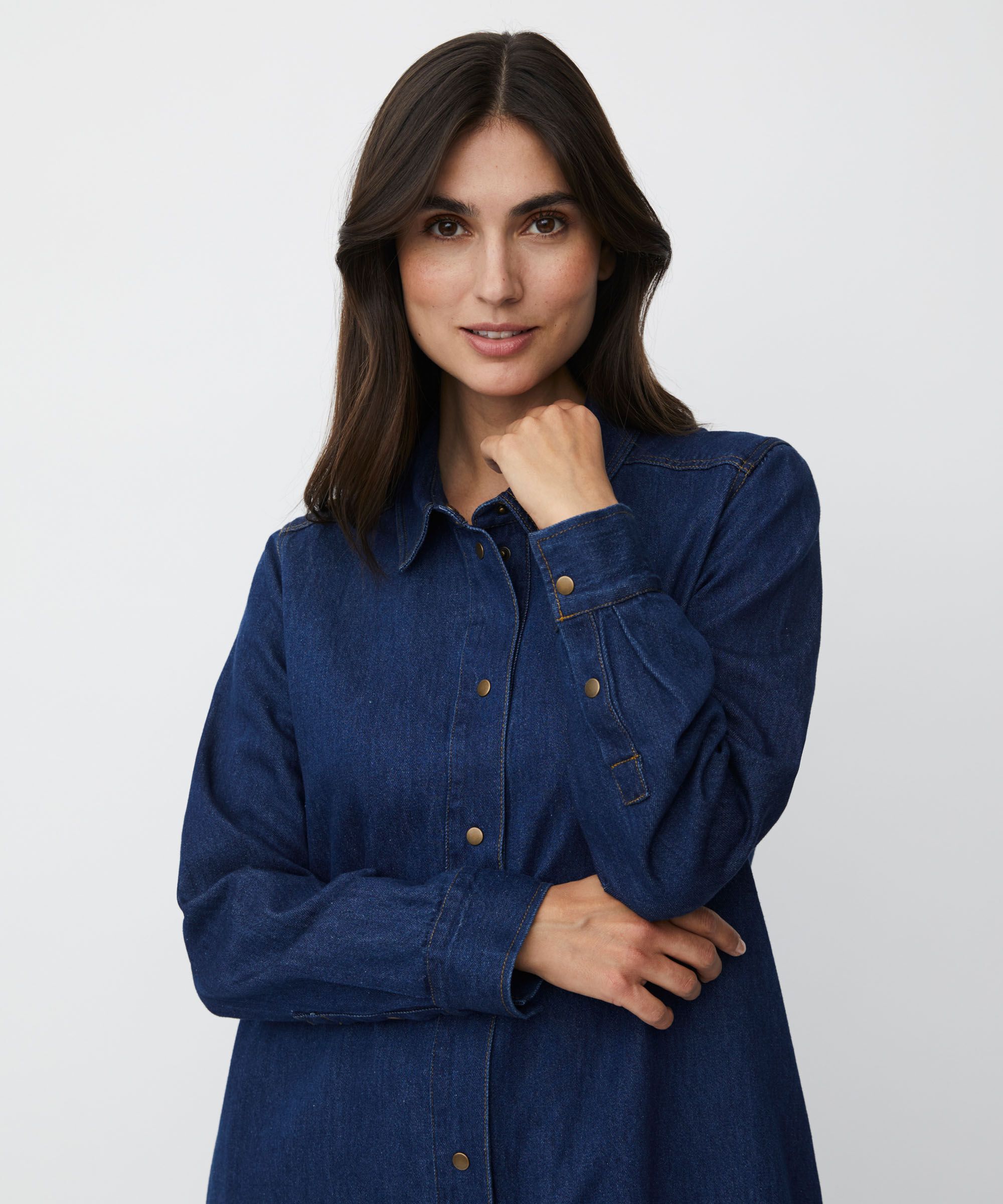 Ingelena Denim Shirt, Dark Denim