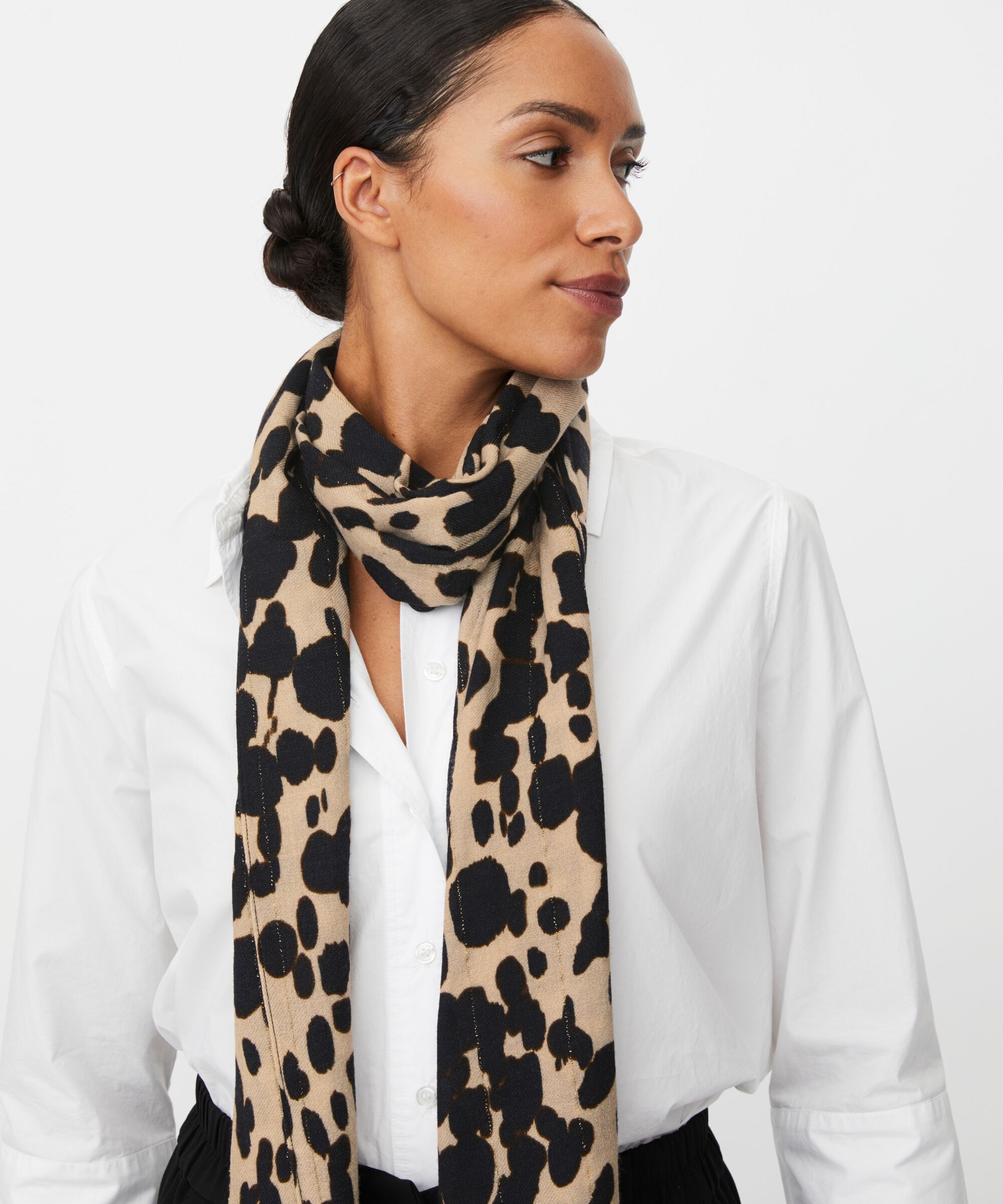 Aeloria Wool Scarf, Oxford Tan