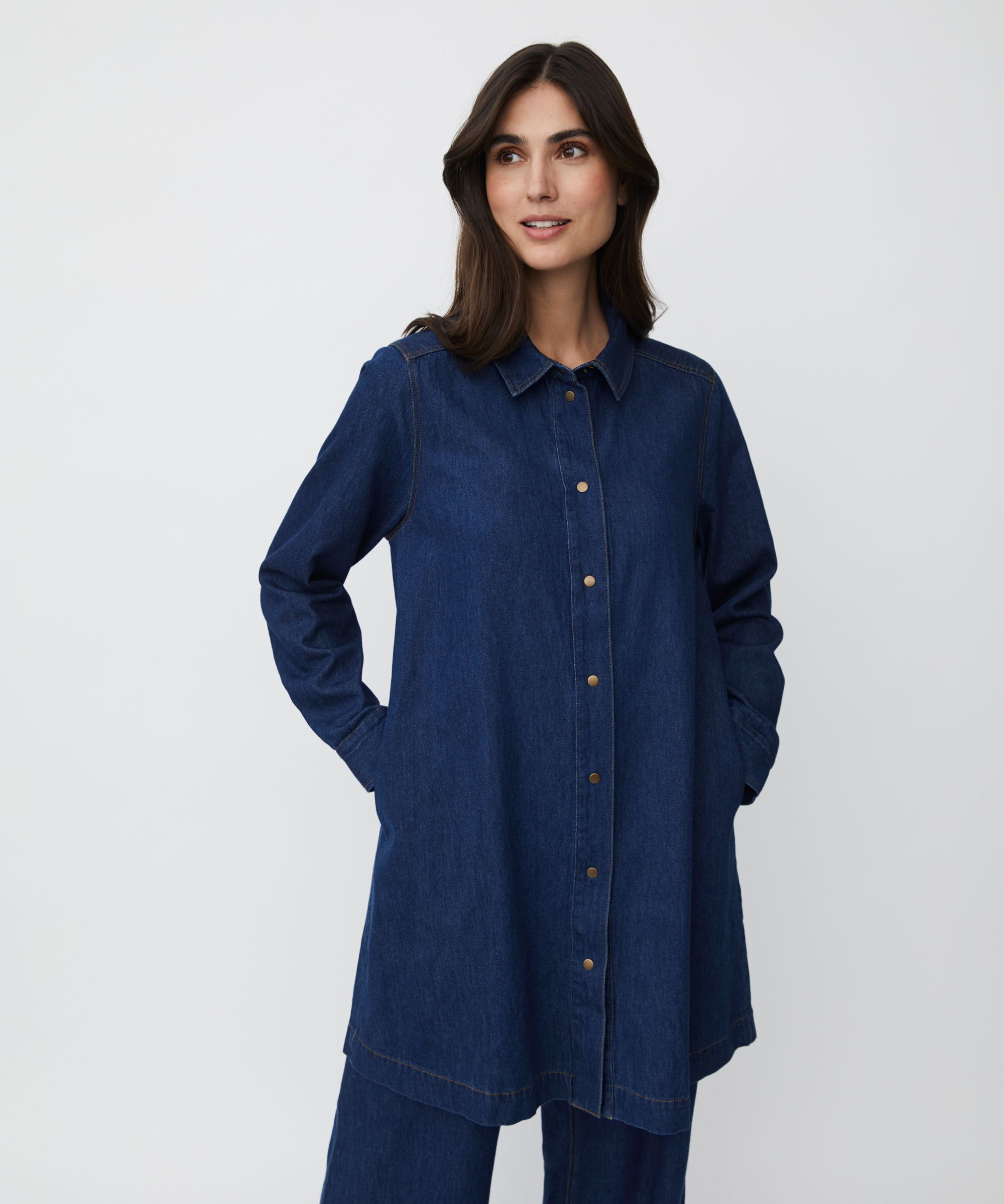 Ingelena Denim Shirt, Dark Denim