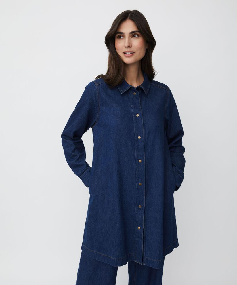 Ingelena Denim Shirt, Dark Denim