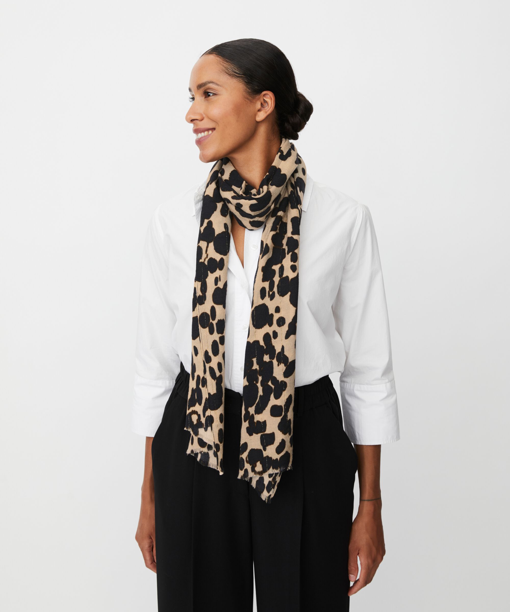Aeloria Wool Scarf, Oxford Tan