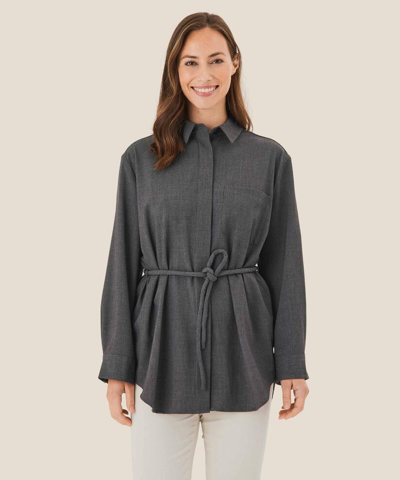 Idune Shirt Jacket, D. Grey mel.
