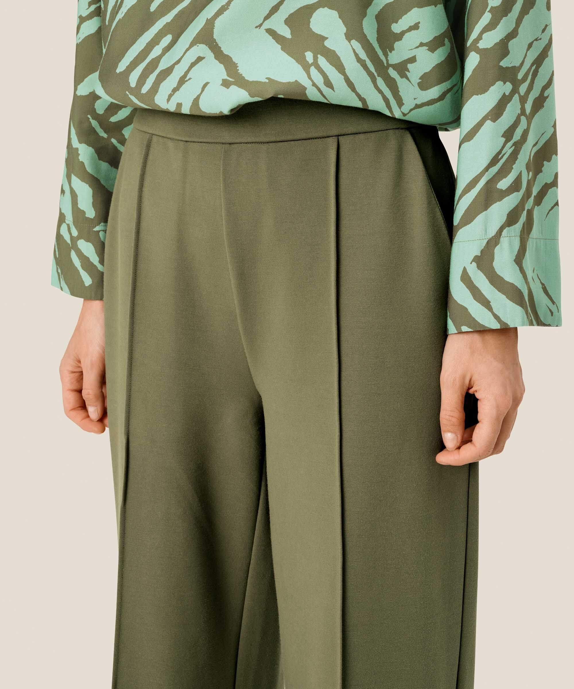 Piana JERSEY Trousers, D. Lichen Green