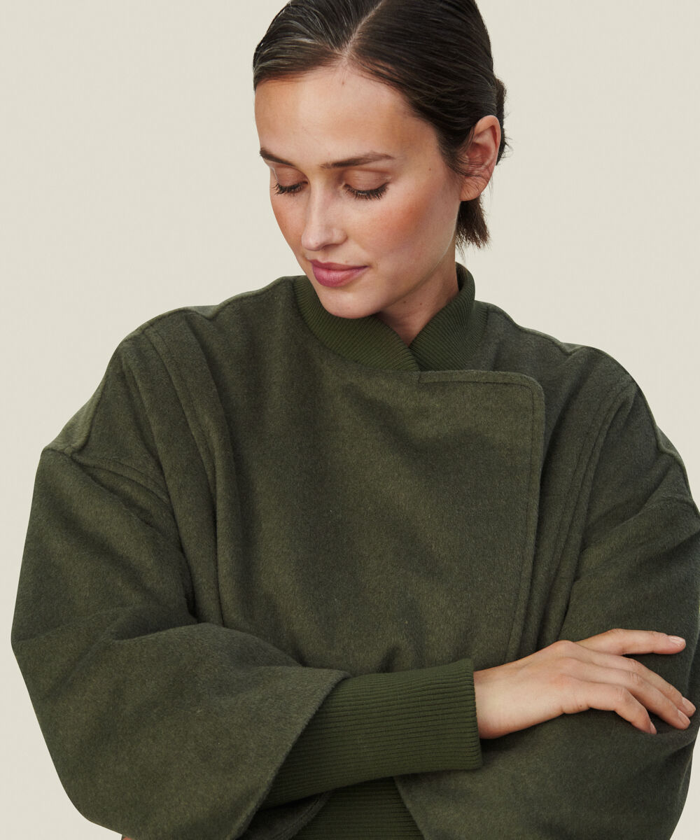 TABITHA WOOL COAT, Sea Turtle