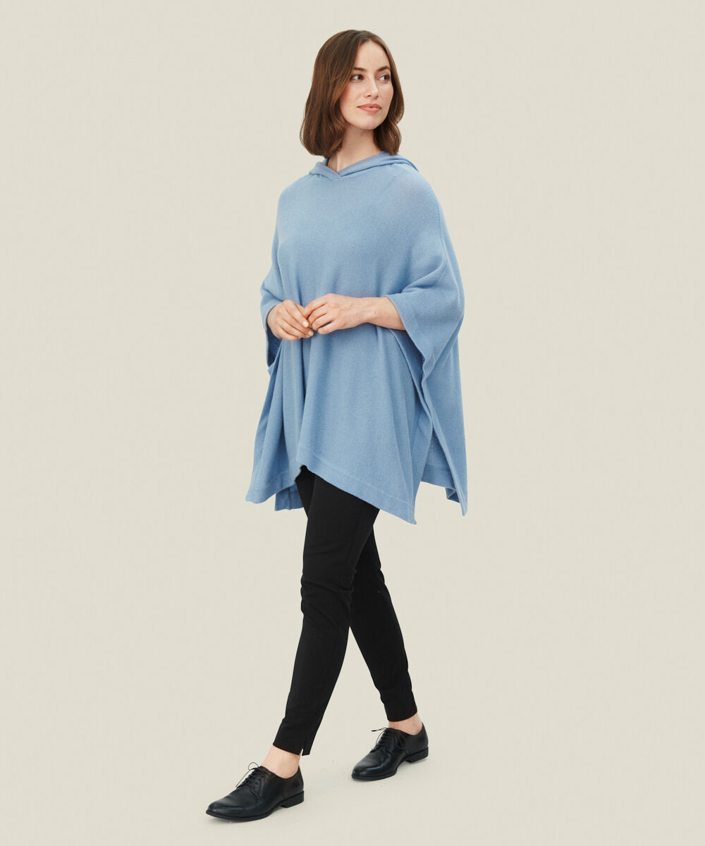 FOTINI PONCHO, Faded Denim