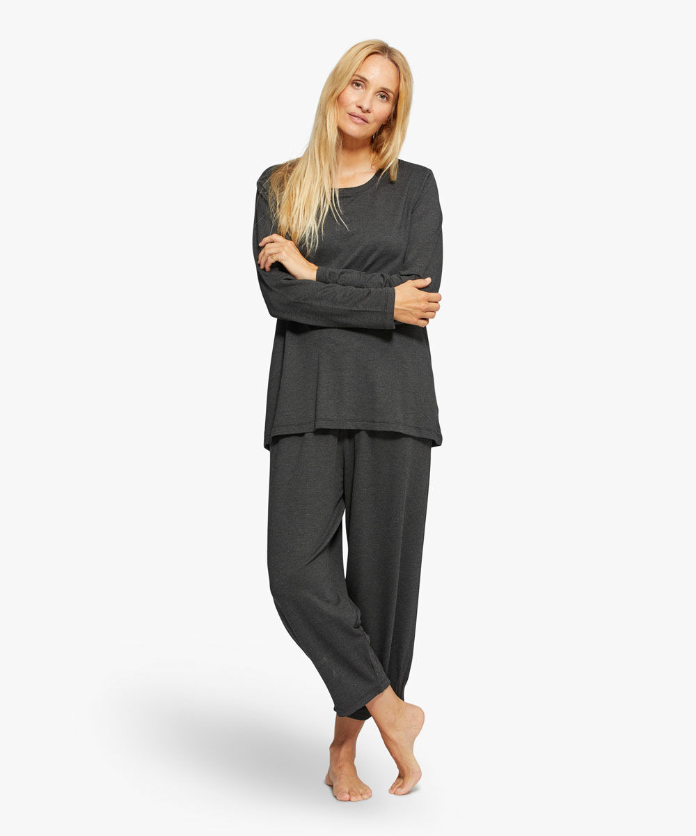 PERSINI JERSEY TROUSERS, D. Grey mel.