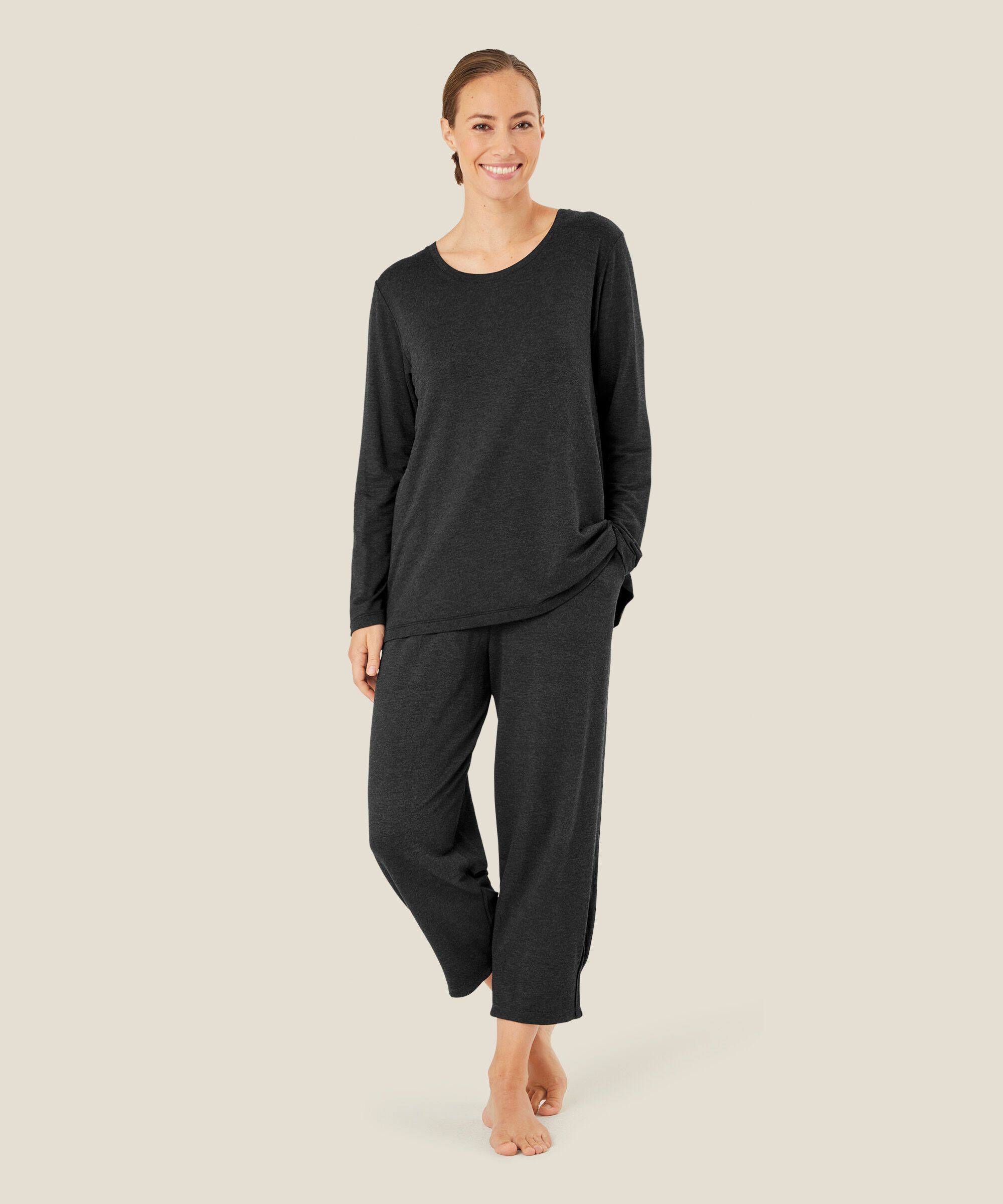 Berta JERSEY Top, D. Grey mel.