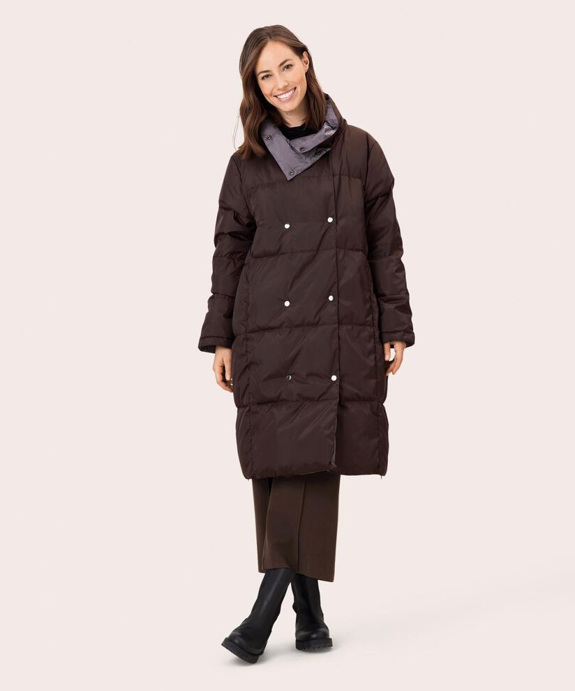Tusna Down Coat, Volcan/Coffe