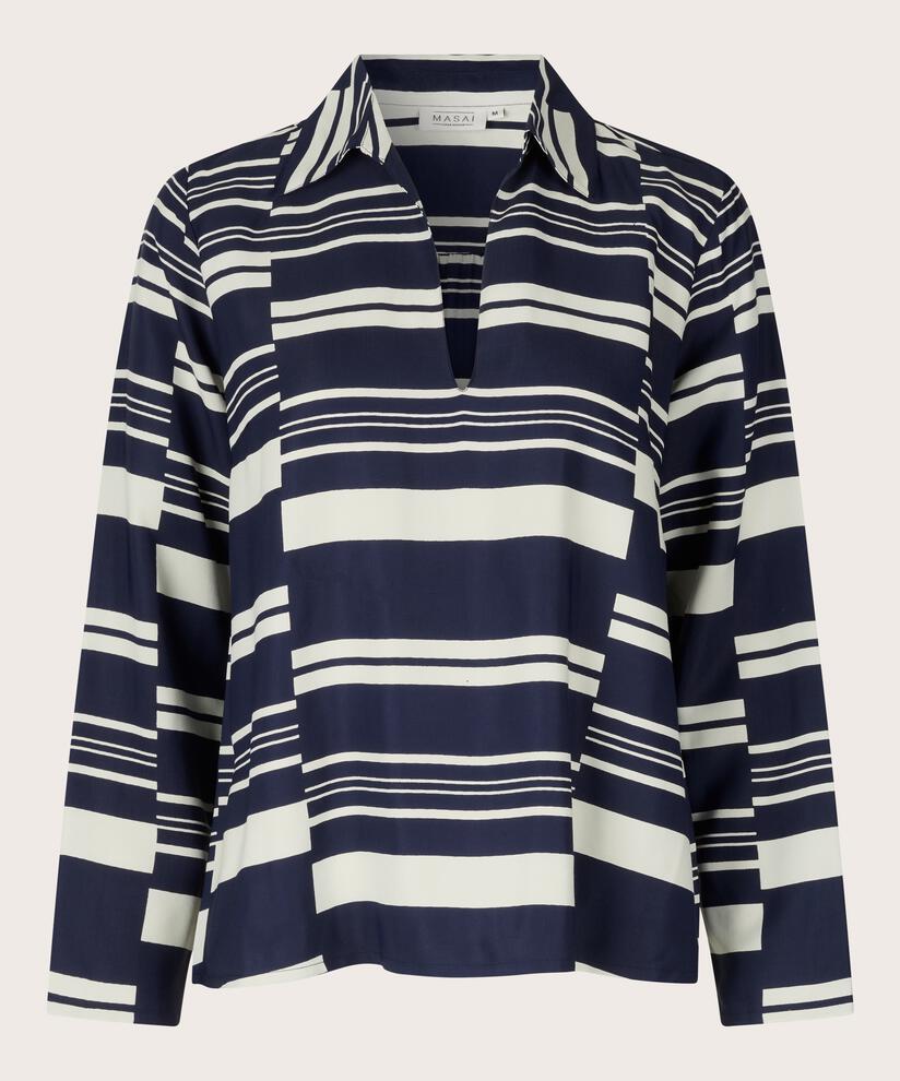 Bonela Blouse, Navy Blazer