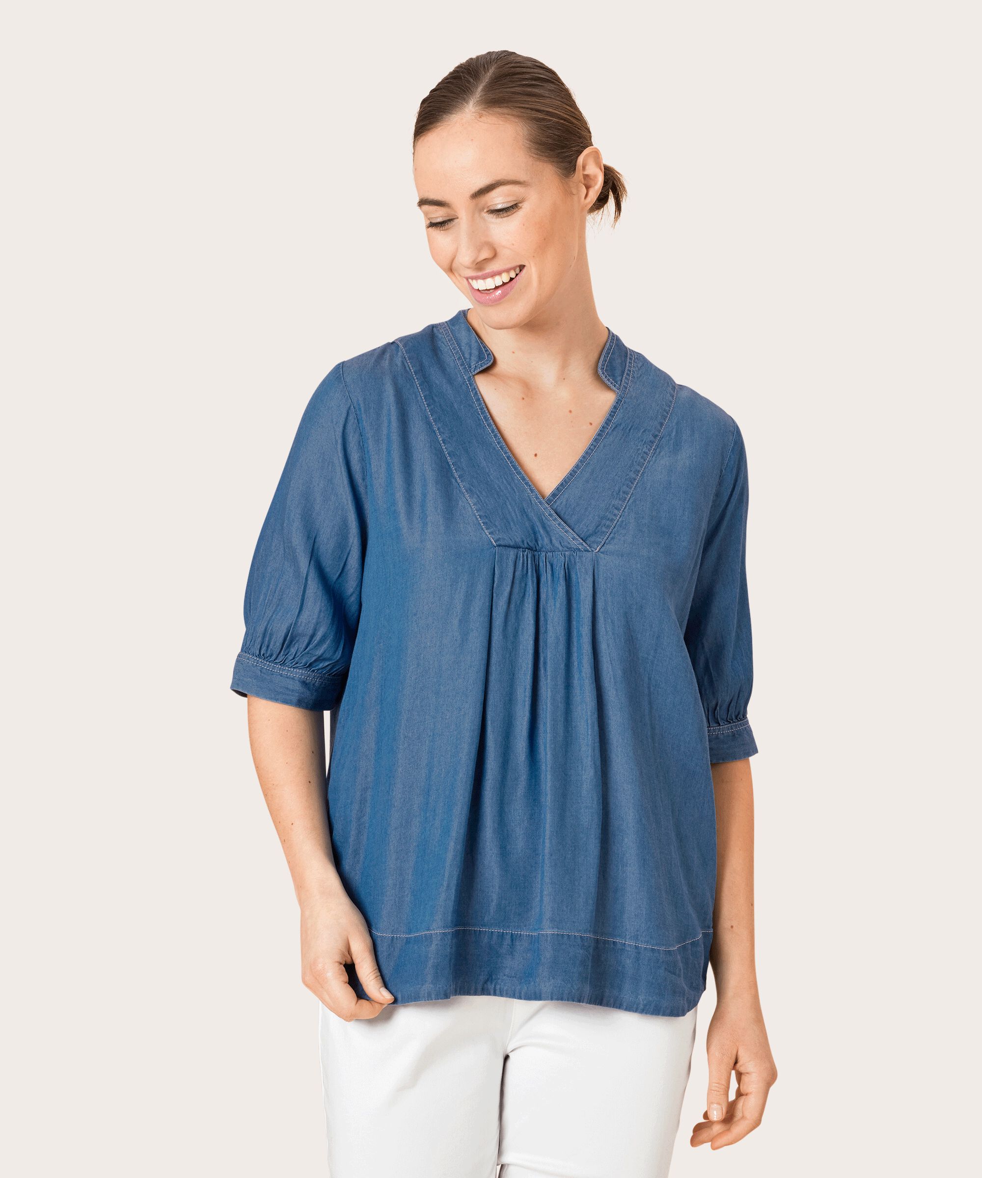 DOMICIA BLOUSE, Blue Denim