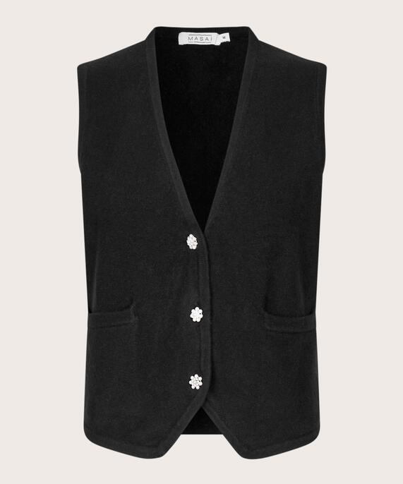 Lyric Knitted Vest, Black