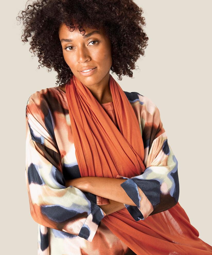 Amega Jersey Scarf, Potters Clay, hi-res