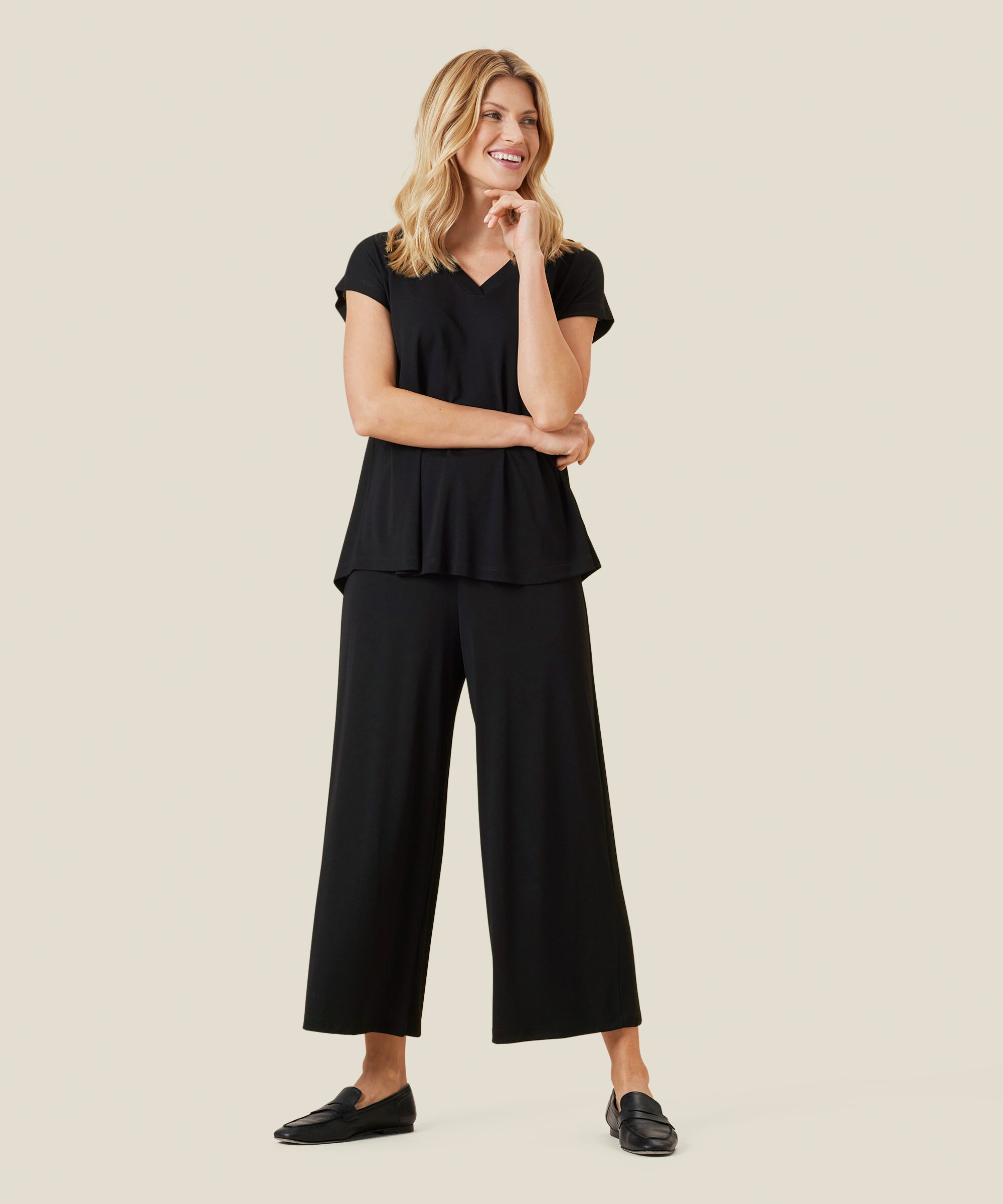 Pam JERSEY Trousers, Black