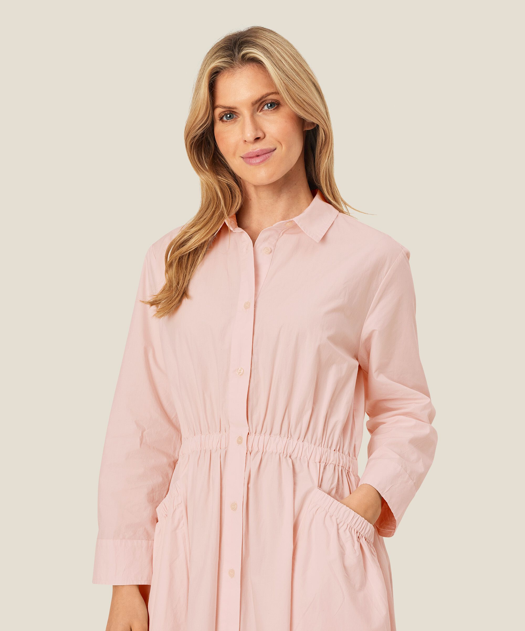 Novanie Shirt Dress, Mauve Chalk