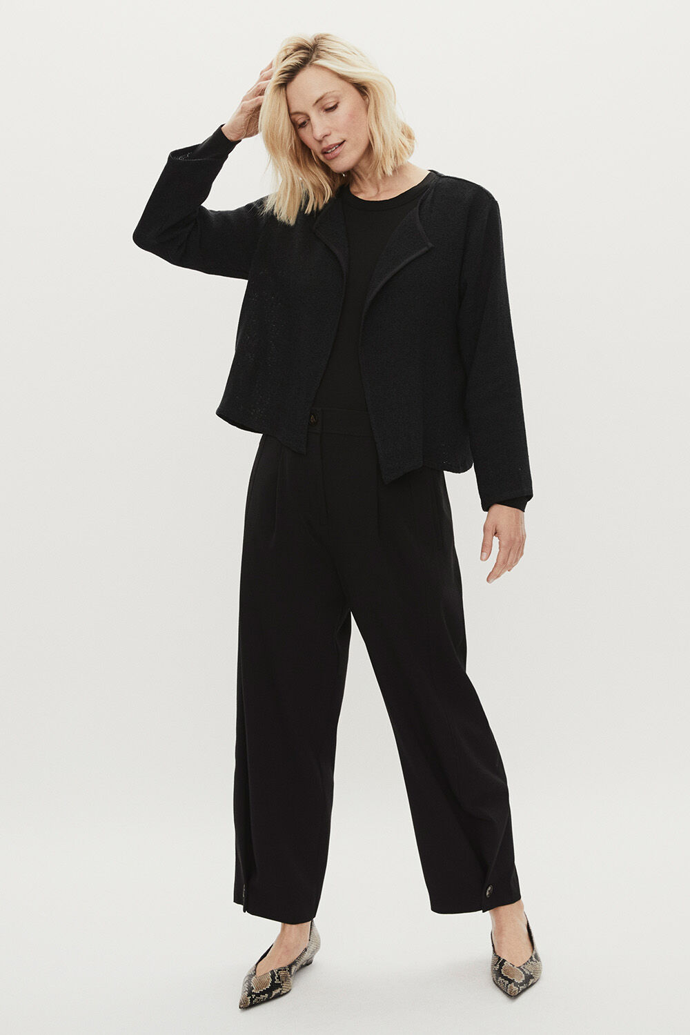 Julitta Jacket - Black, Brooklyn JERSEY Top - Black, Pryscian Trousers - Black