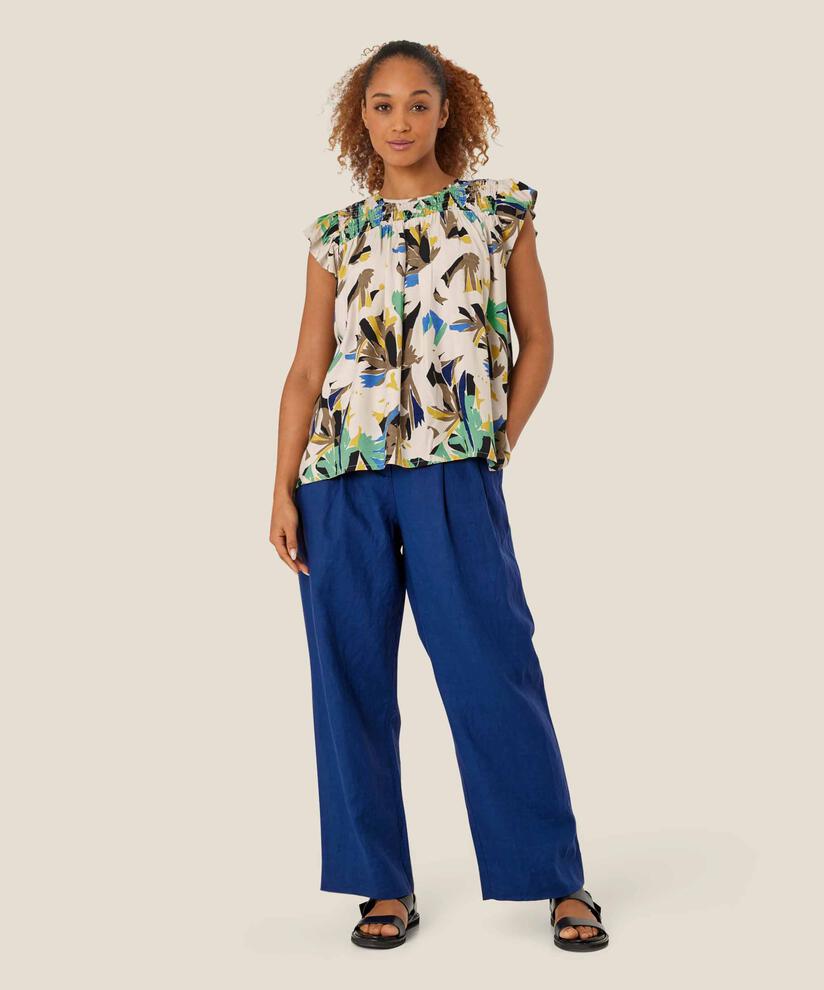 Perli Trousers, Navy Peony