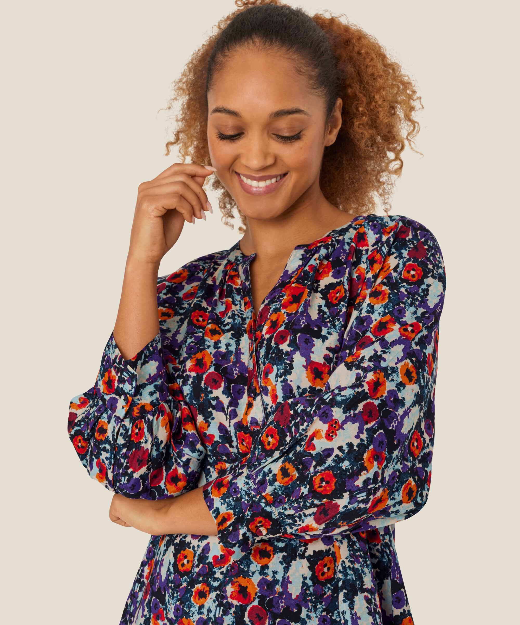 Delhia Blouse, Meadow Violet