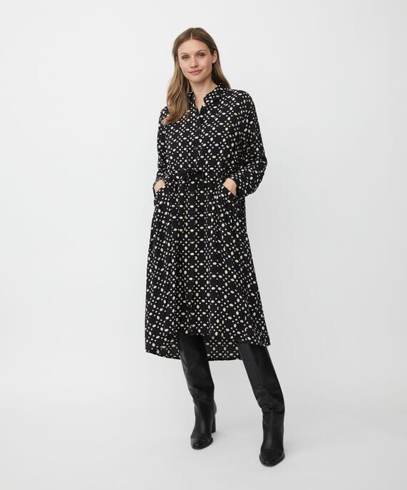Novany Shirt Dress, Black