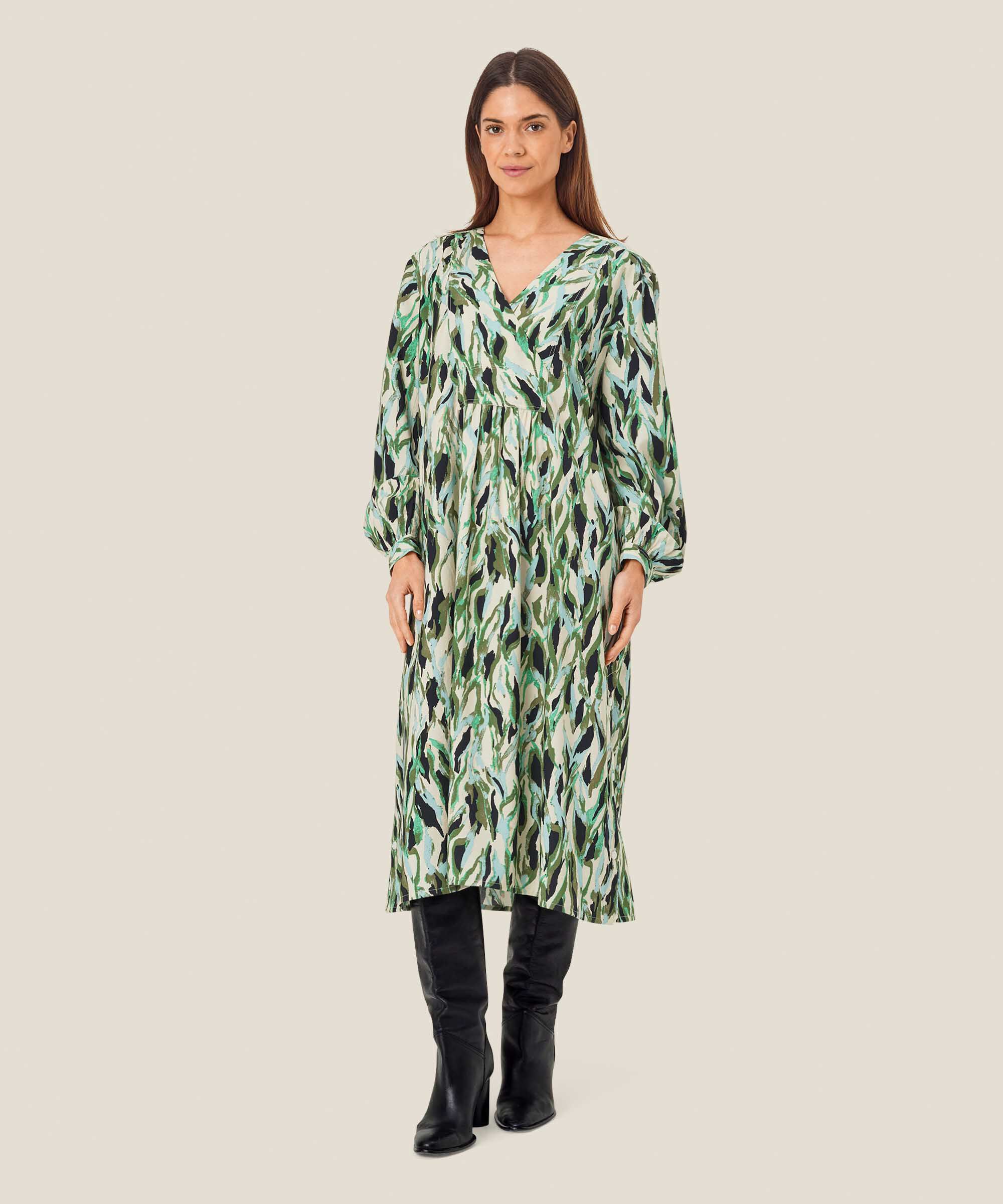 Noemma Dress, D. Lichen Green