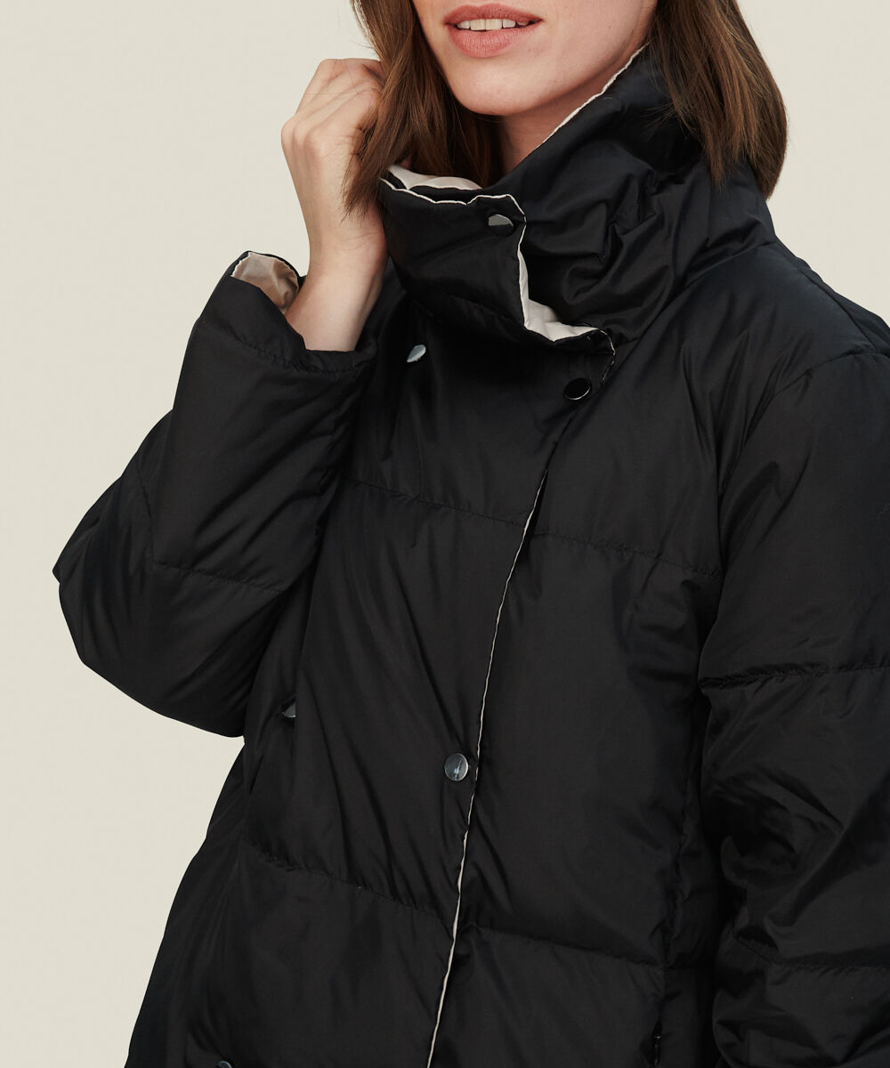 TUSNA DOWN COAT, Black/Pumice
