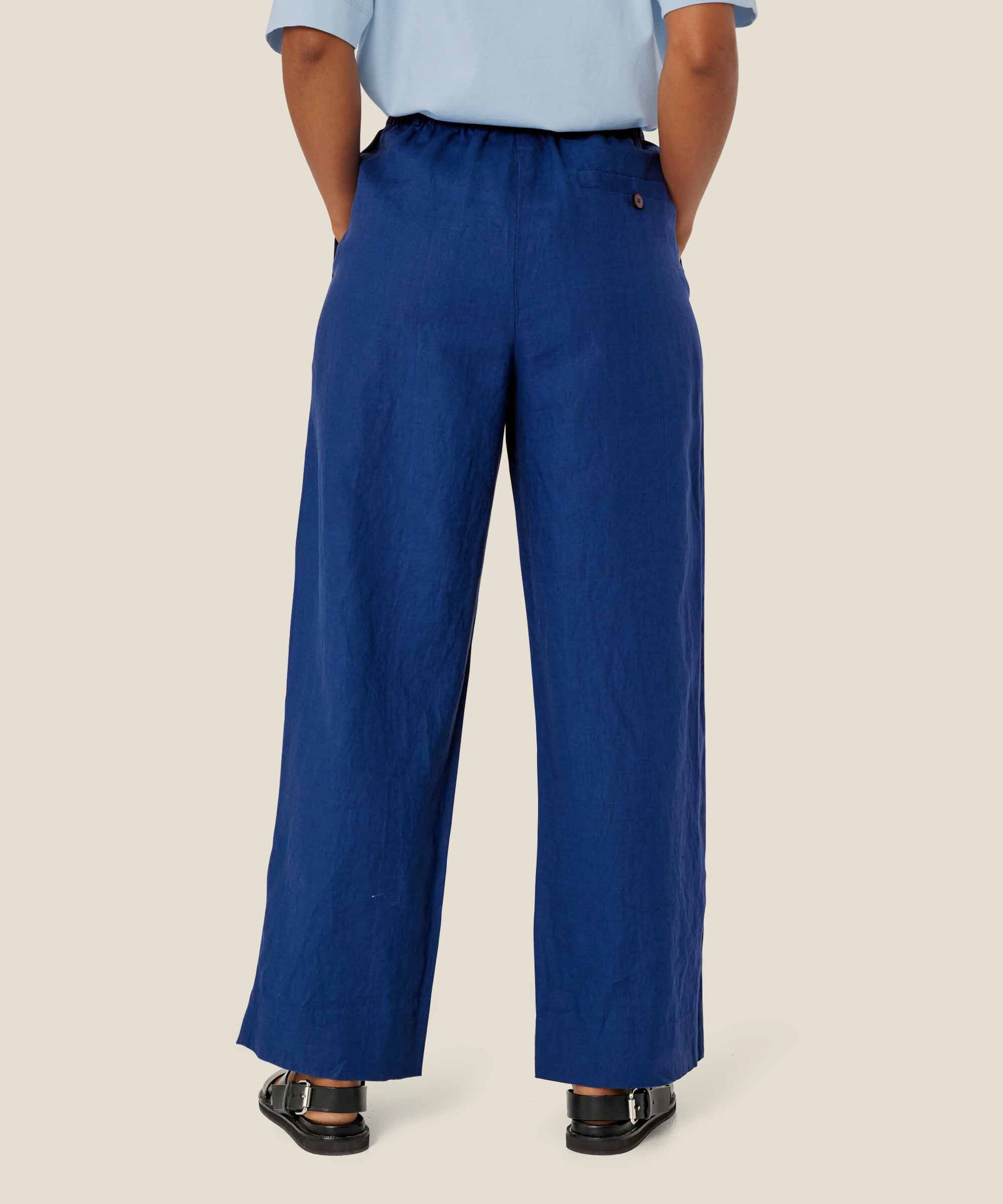 Perli Trousers, Navy Peony