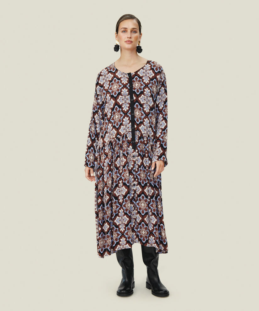 NITZA DRESS, Chestnut