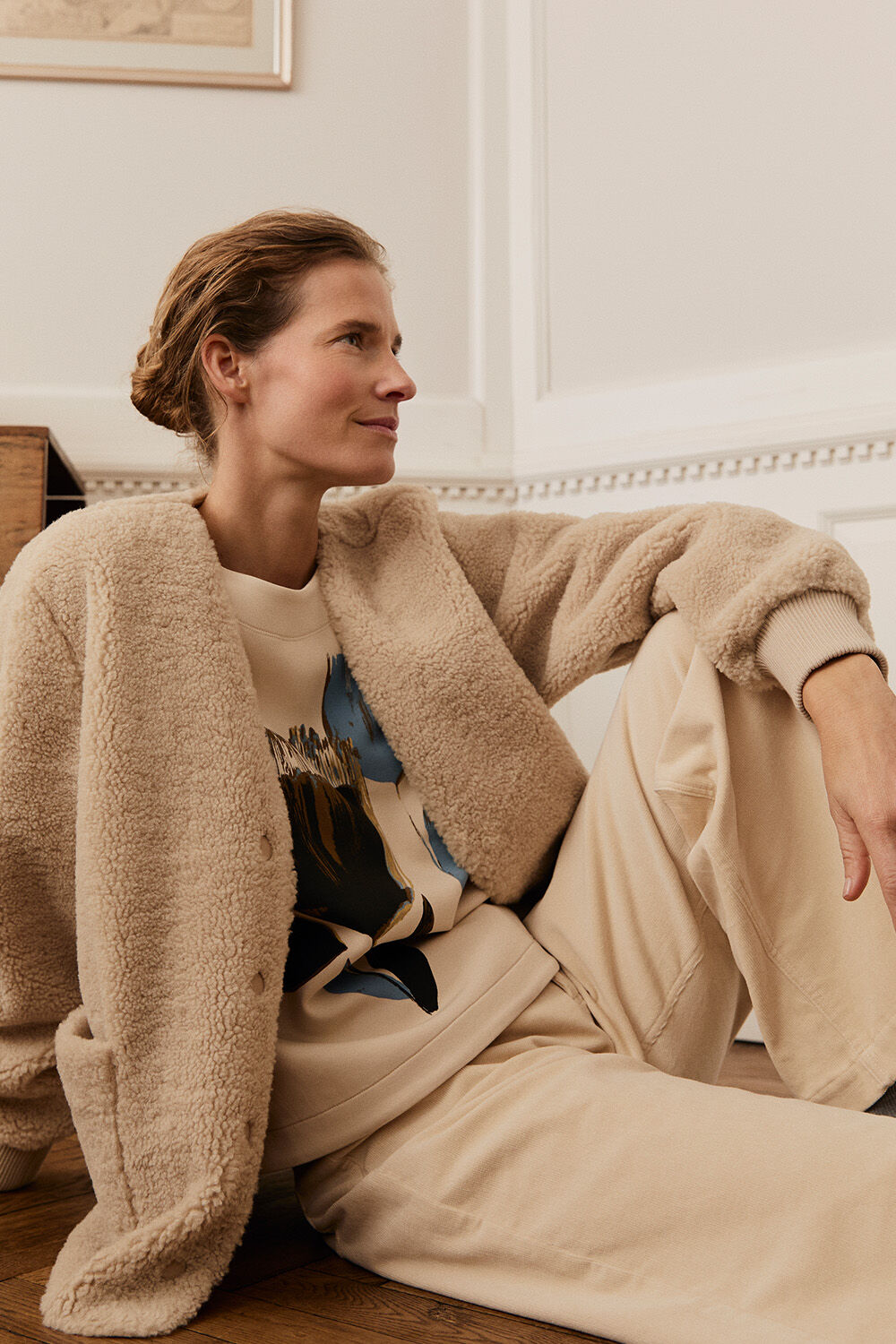 Junte Teddy Fleece Jacket - Fog, Desvon JERSEY Top - Fog, Philine Trousers - Fog