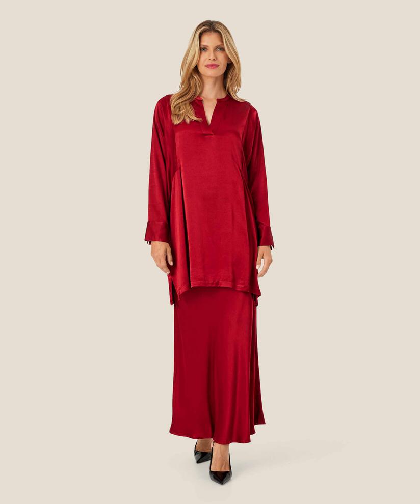 Gabira Tunic, Red Dahlia