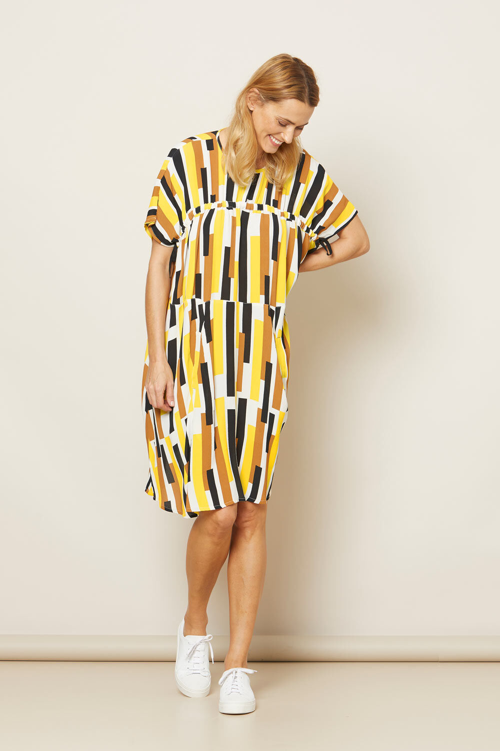 OANA DRESS, Cream gold