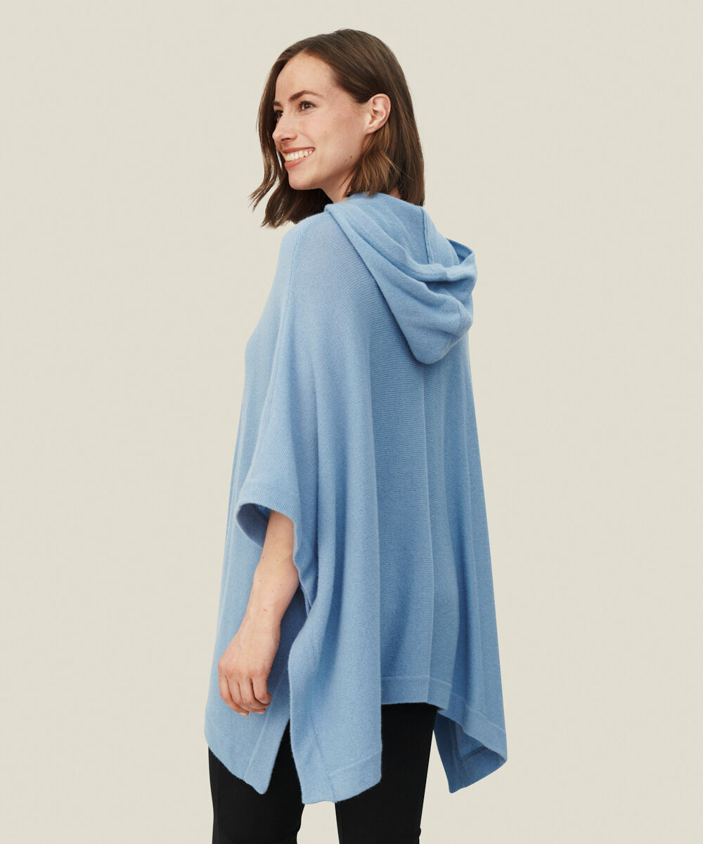 FOTINI PONCHO, Faded Denim