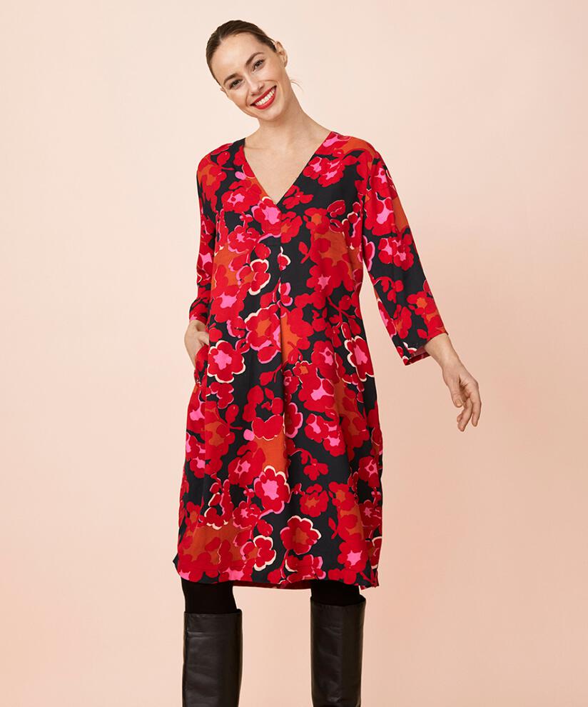 Nodetta Dress, Tango Red