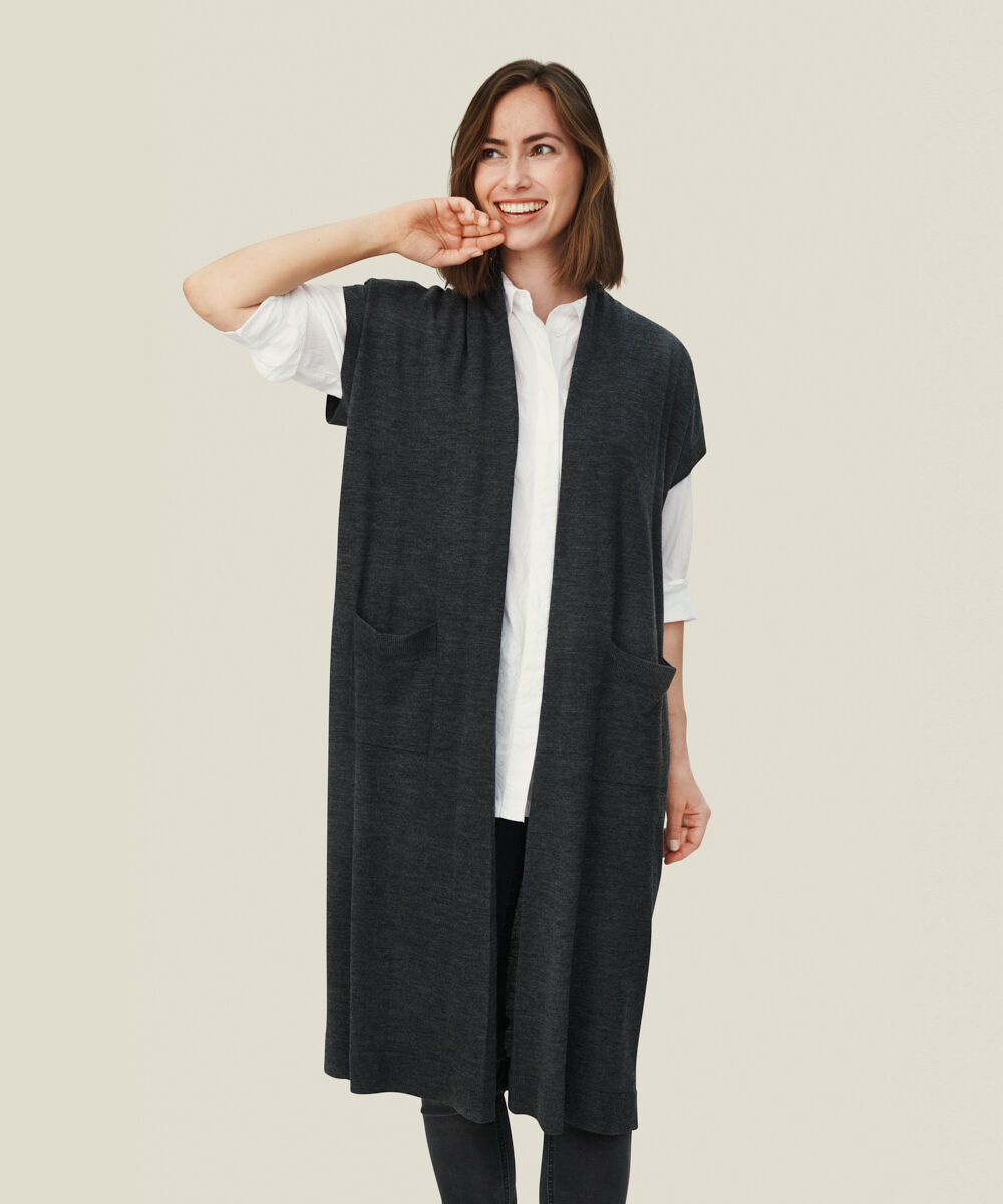 LEE CARDIGAN, D. Grey mel.