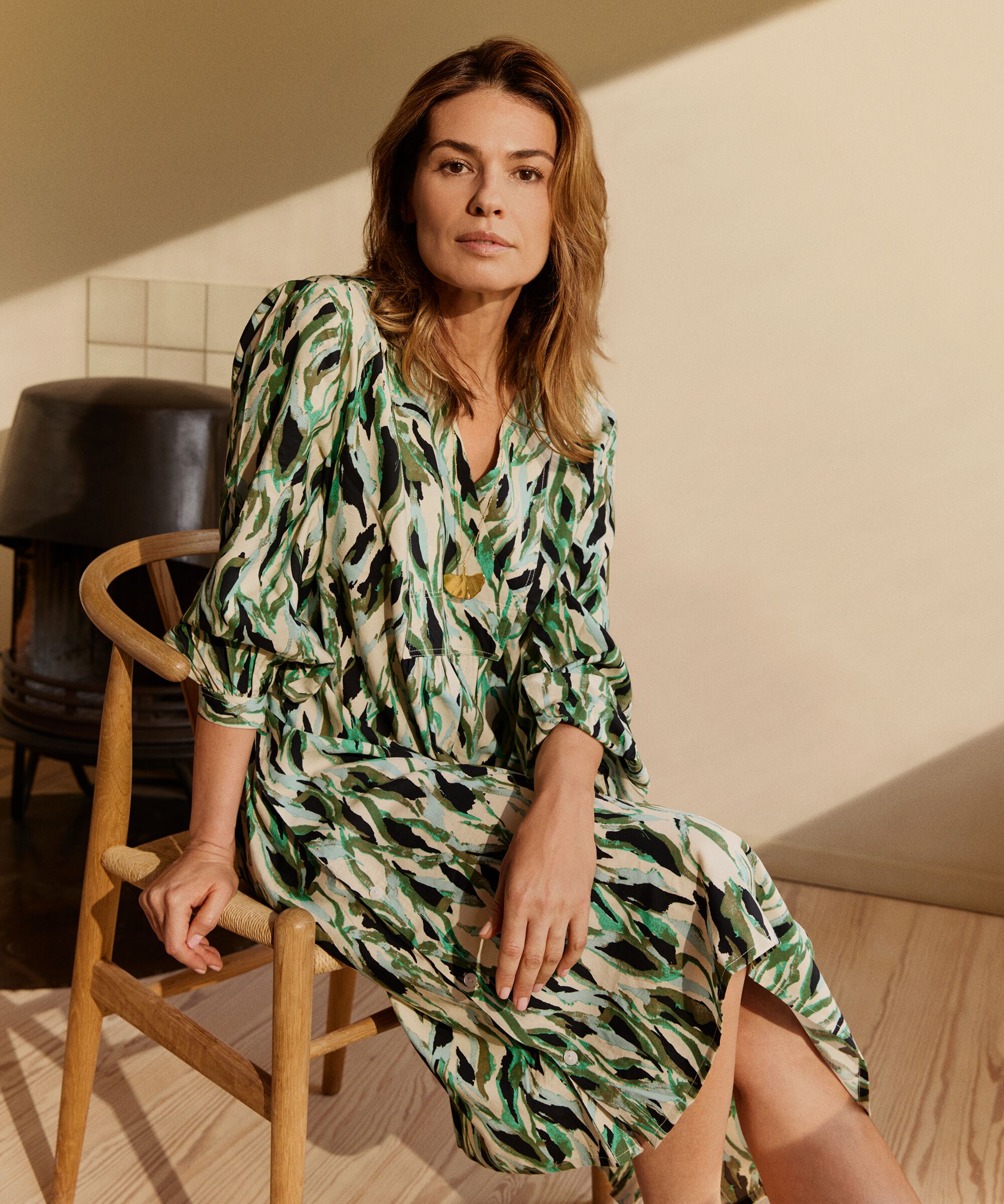 Noemma Dress, D. Lichen Green