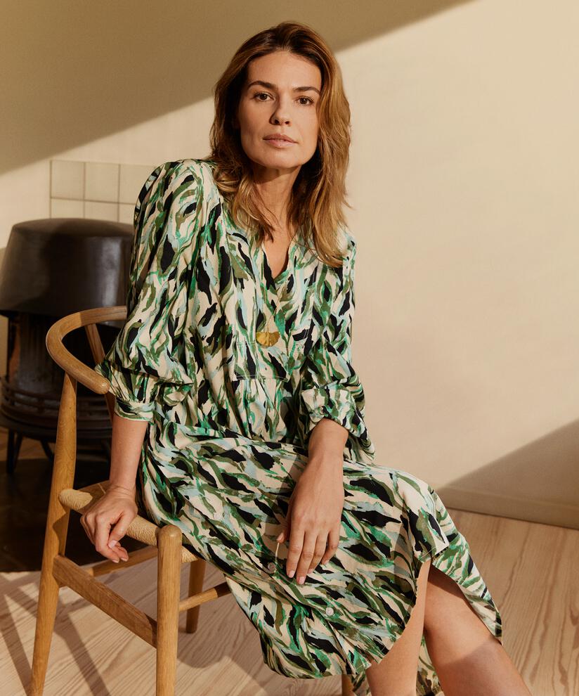 Noemma Dress, D. Lichen Green