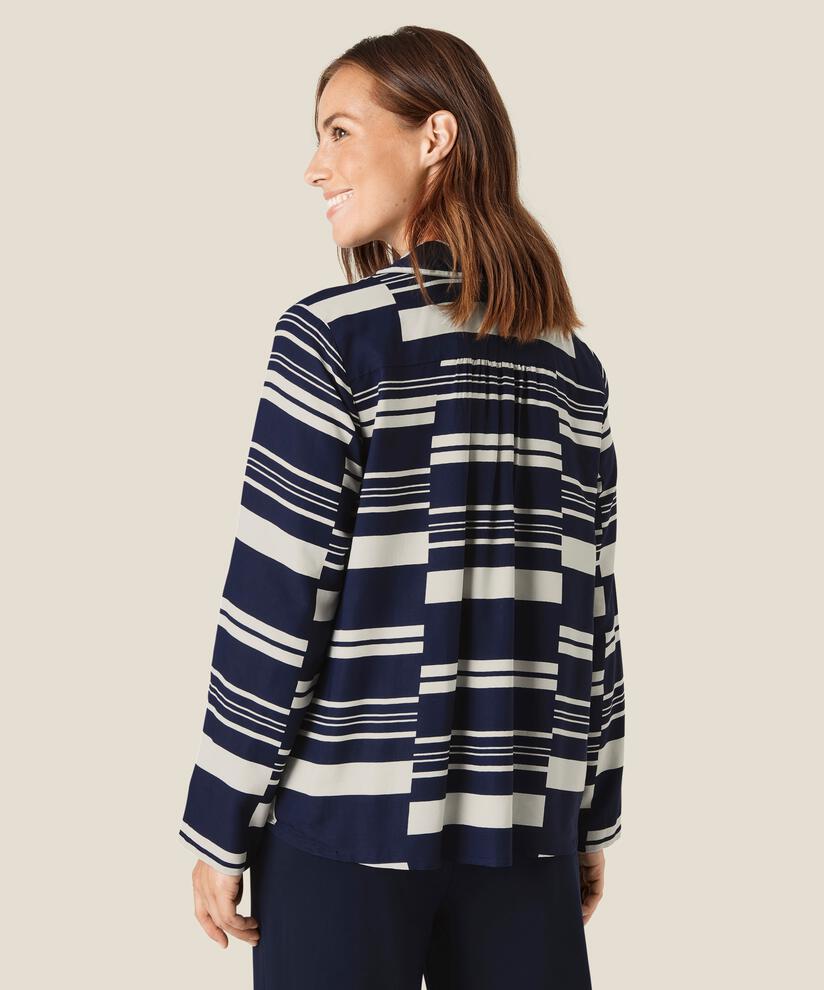 Bonela Blouse, Navy Blazer