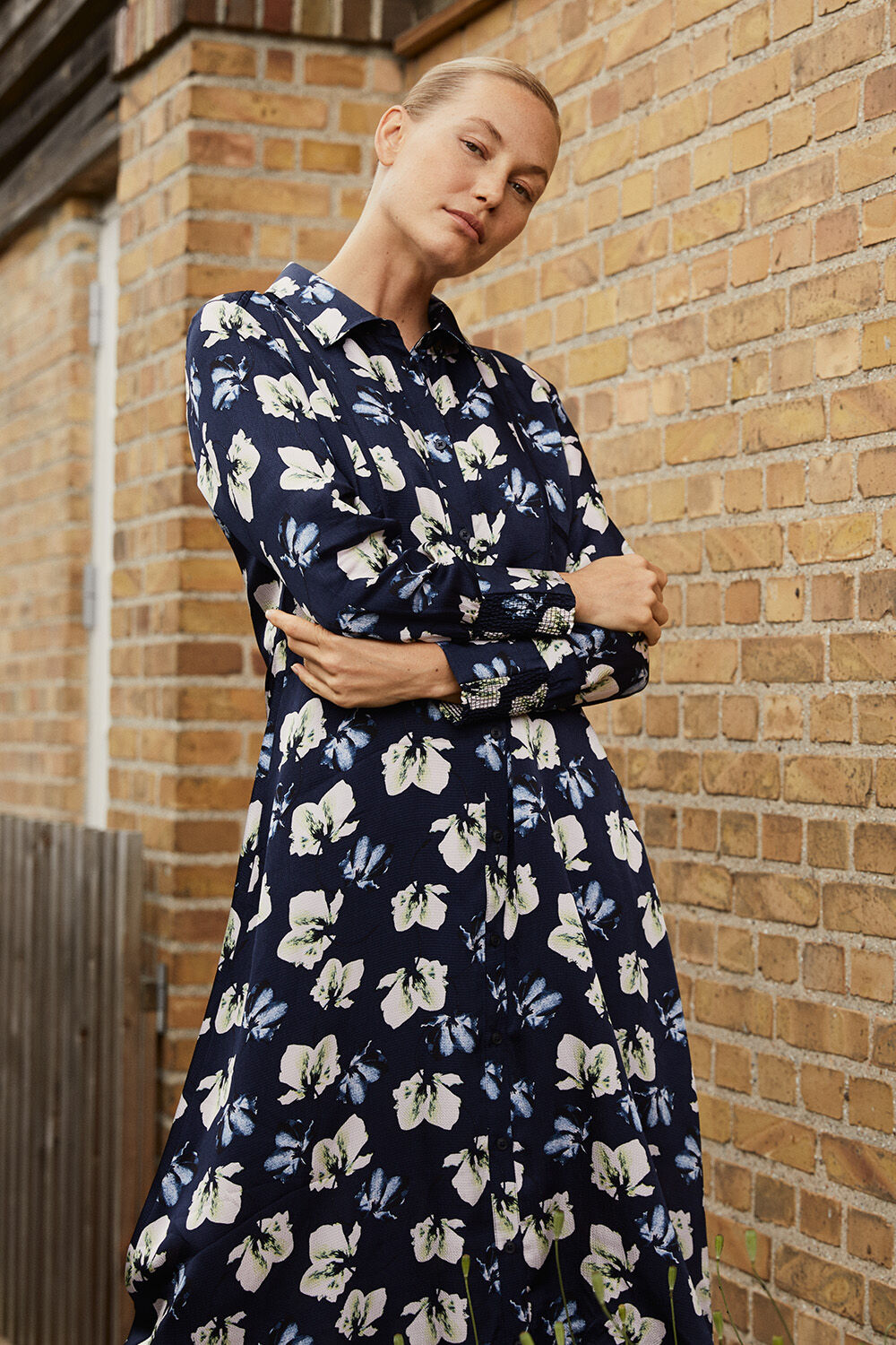 Nolivienne Dress - Navy Blazer, Renitha Earring - Silver, Honni Jersey Slip Dress - Cream